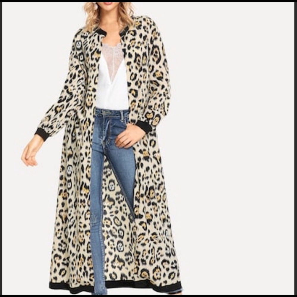 ✨Belted kimono! Women’s leopard. Chic  long duster - Picture 5 of 8